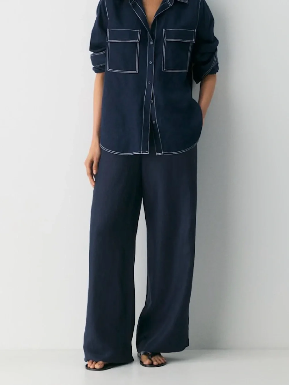 Aritzia Linen Pant - Admiral